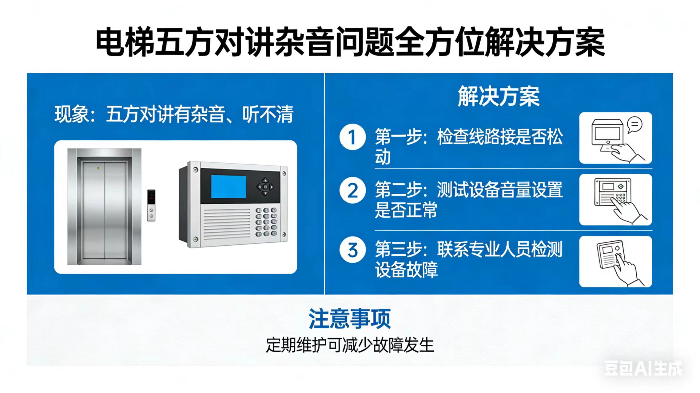 电梯五方对讲有杂音，听不清？这份全方位解决方案请收好