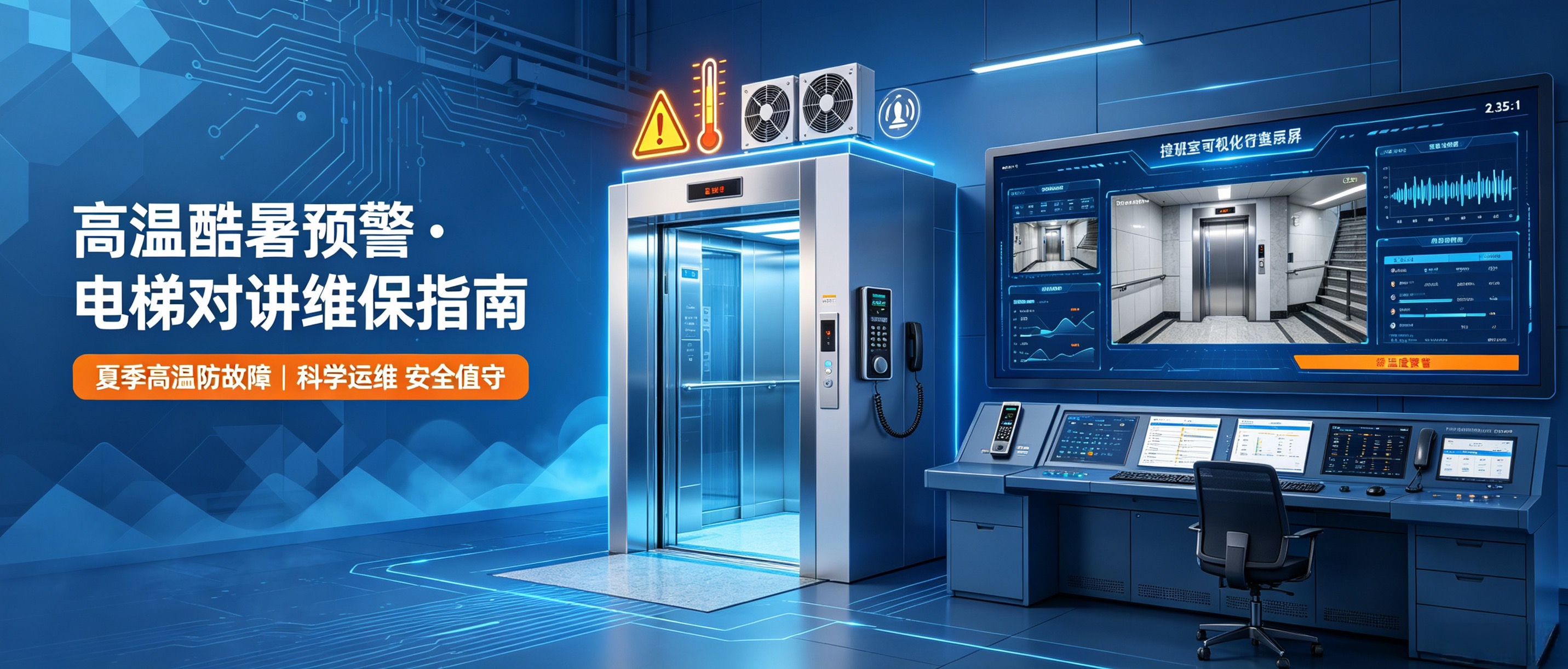 高温酷暑预警｜电梯五方对讲夏季高温最全维护指南